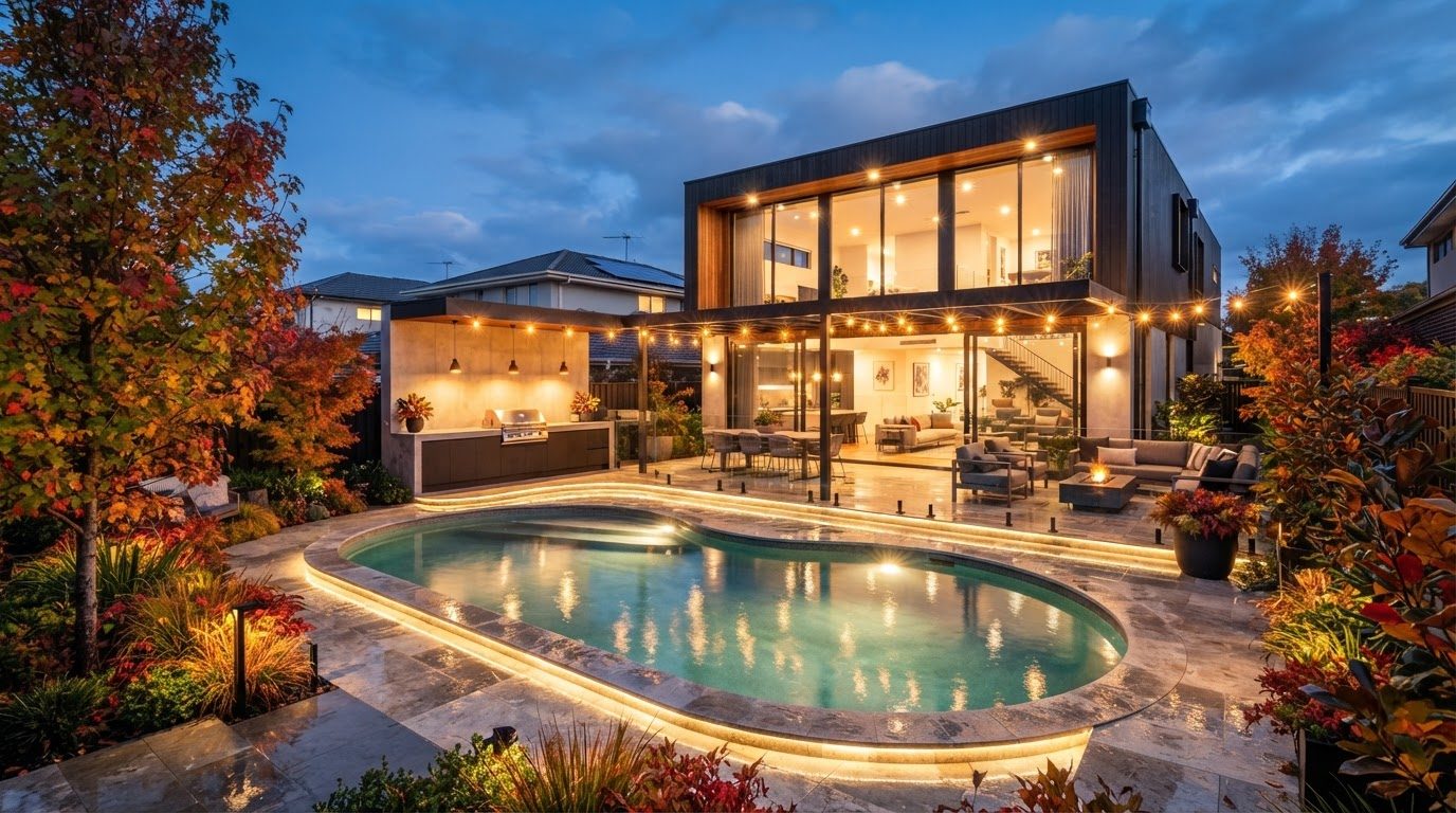 Futuristic Backyard Concept 27 Back Yard futuristic concept visualisation modern home and. Images Created by www.future-home.shop