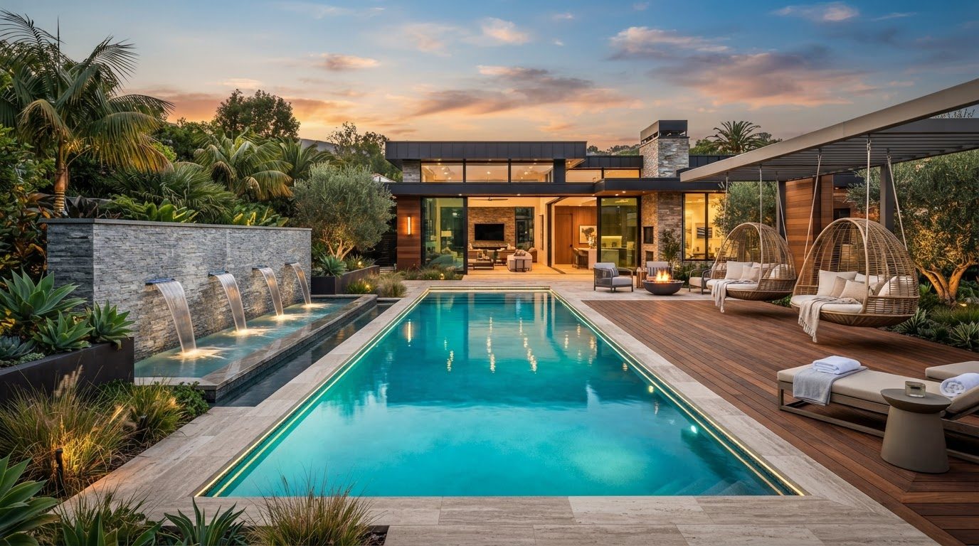 Futuristic Backyard Concept 02 Back Yard futuristic concept visualisation modern home and. Images Created by www.future-home.shop