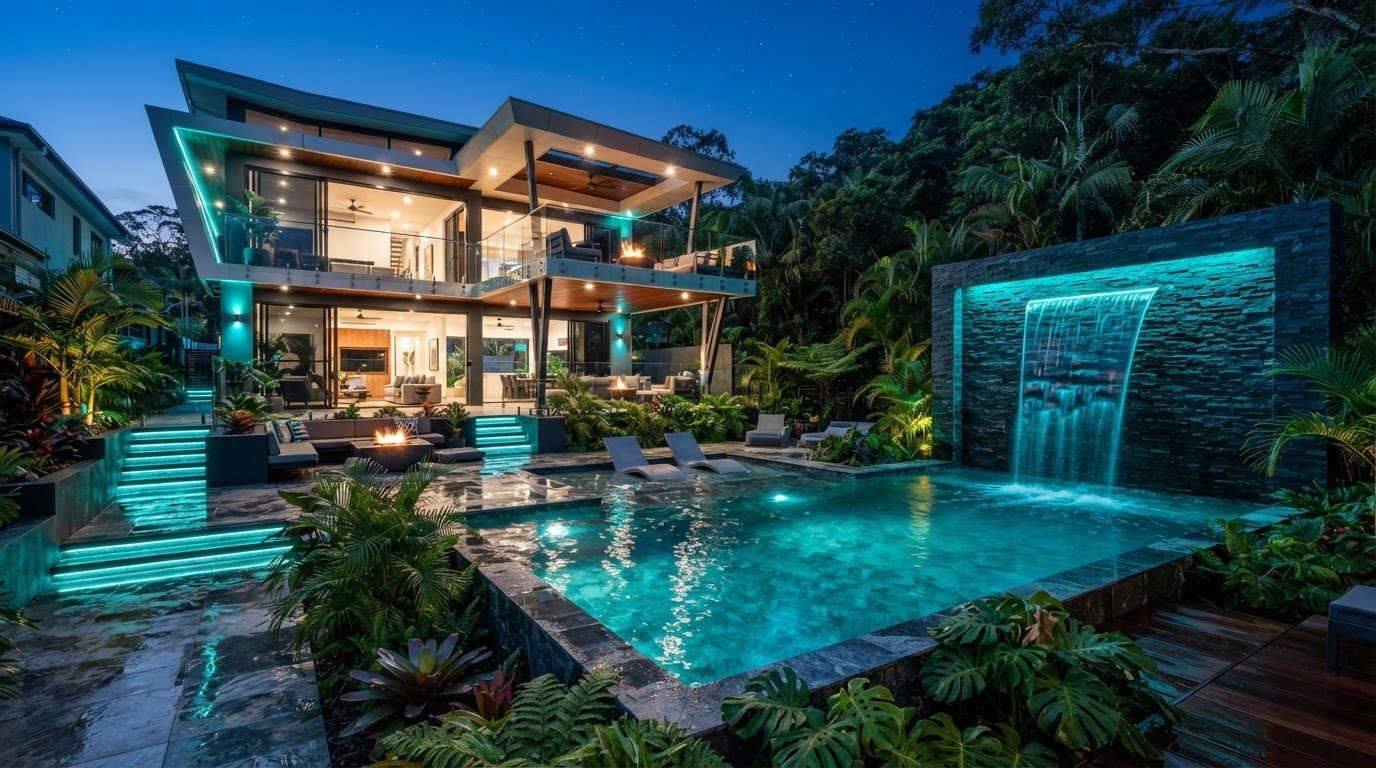 Futuristic Backyard Concept 18 Back Yard futuristic concept visualisation modern home and. Images Created by www.future-home.shop
