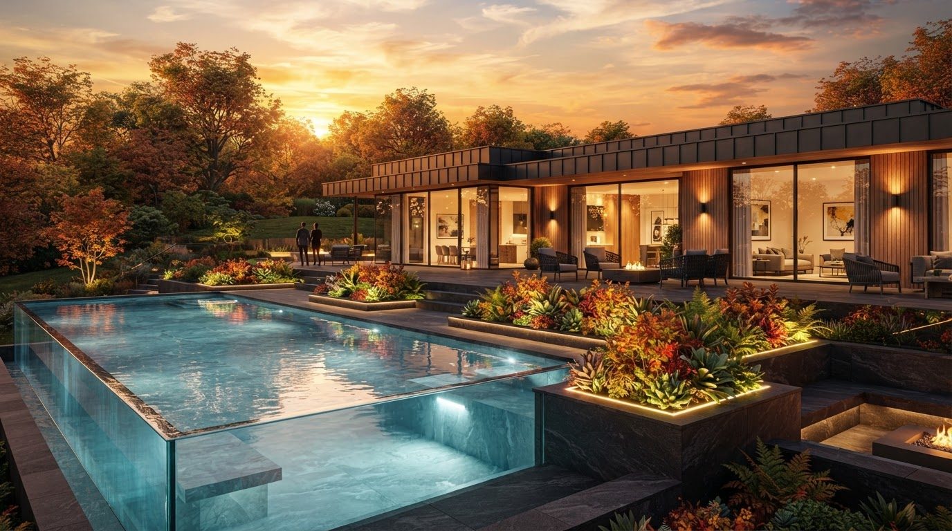 Futuristic Backyard Concept 30 Back Yard futuristic concept visualisation modern home and. Images Created by www.future-home.shop
