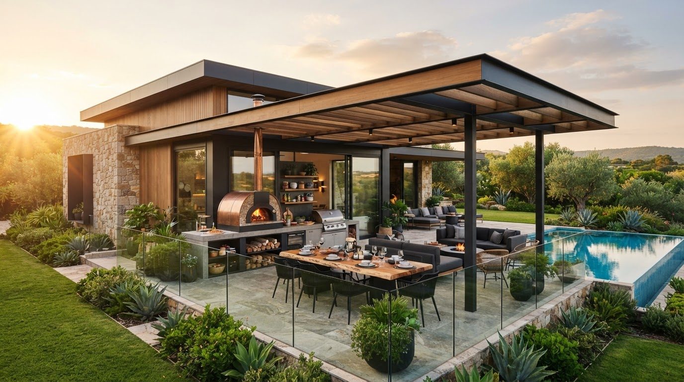 Outdoor Furniture Concept 01 Outdoor Furniture futuristic concept visualisation modern home and. Images Created by www.future-home.shop