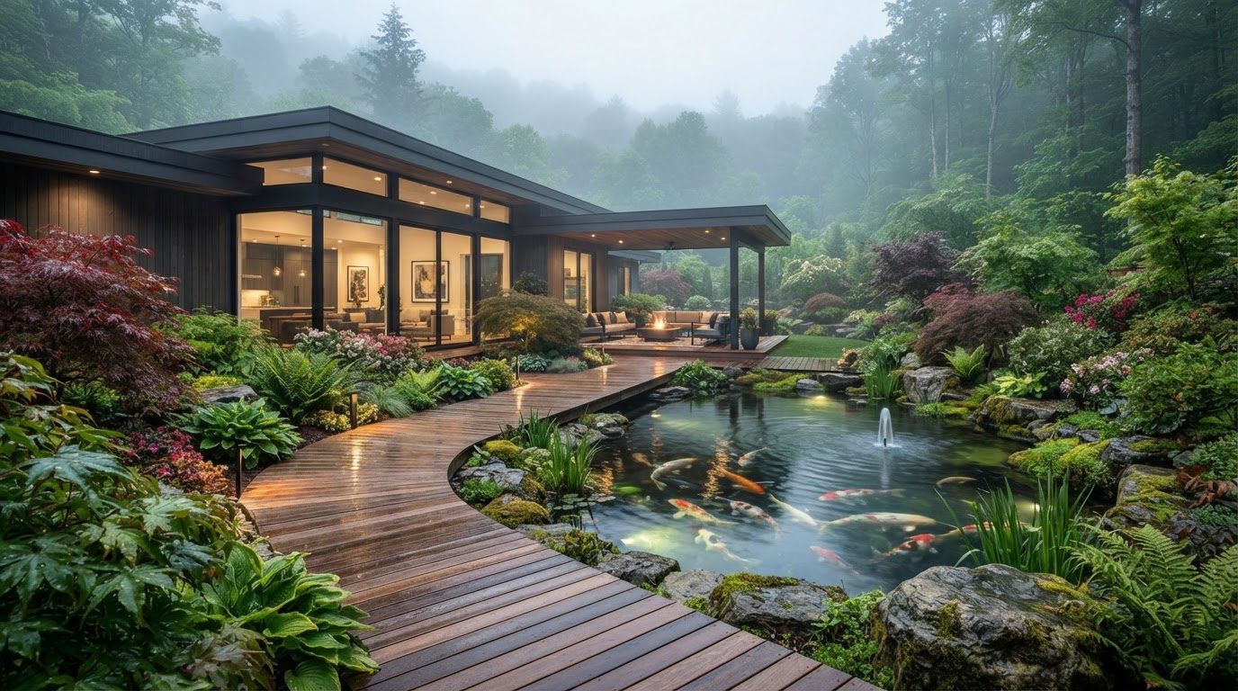 Futuristic Backyard Concept 16 Back Yard futuristic concept visualisation modern home and. Images Created by www.future-home.shop