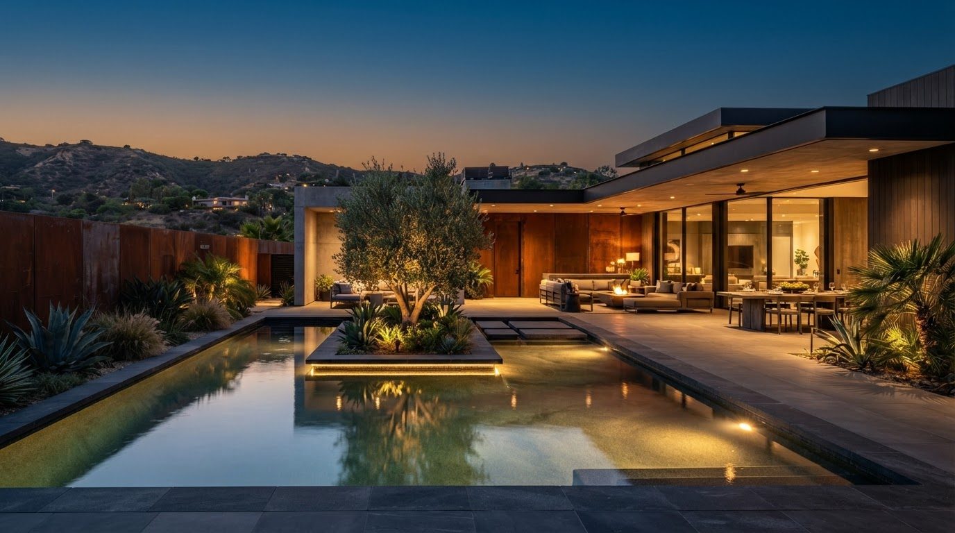 Futuristic Backyard Concept 15 Back Yard futuristic concept visualisation modern home and. Images Created by www.future-home.shop