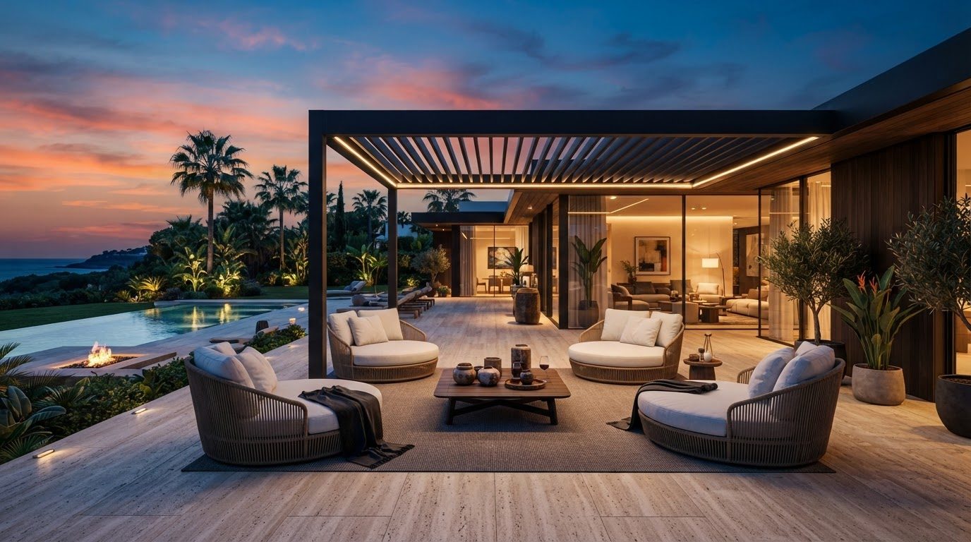 Outdoor Furniture Concept 02 Outdoor Furniture futuristic concept visualisation modern home and. Images Created by www.future-home.shop