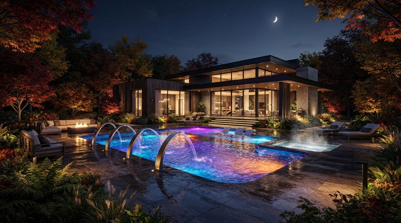 Futuristic Backyard Concept 40 Back Yard futuristic concept visualisation modern home and. Images Created by www.future-home.shop