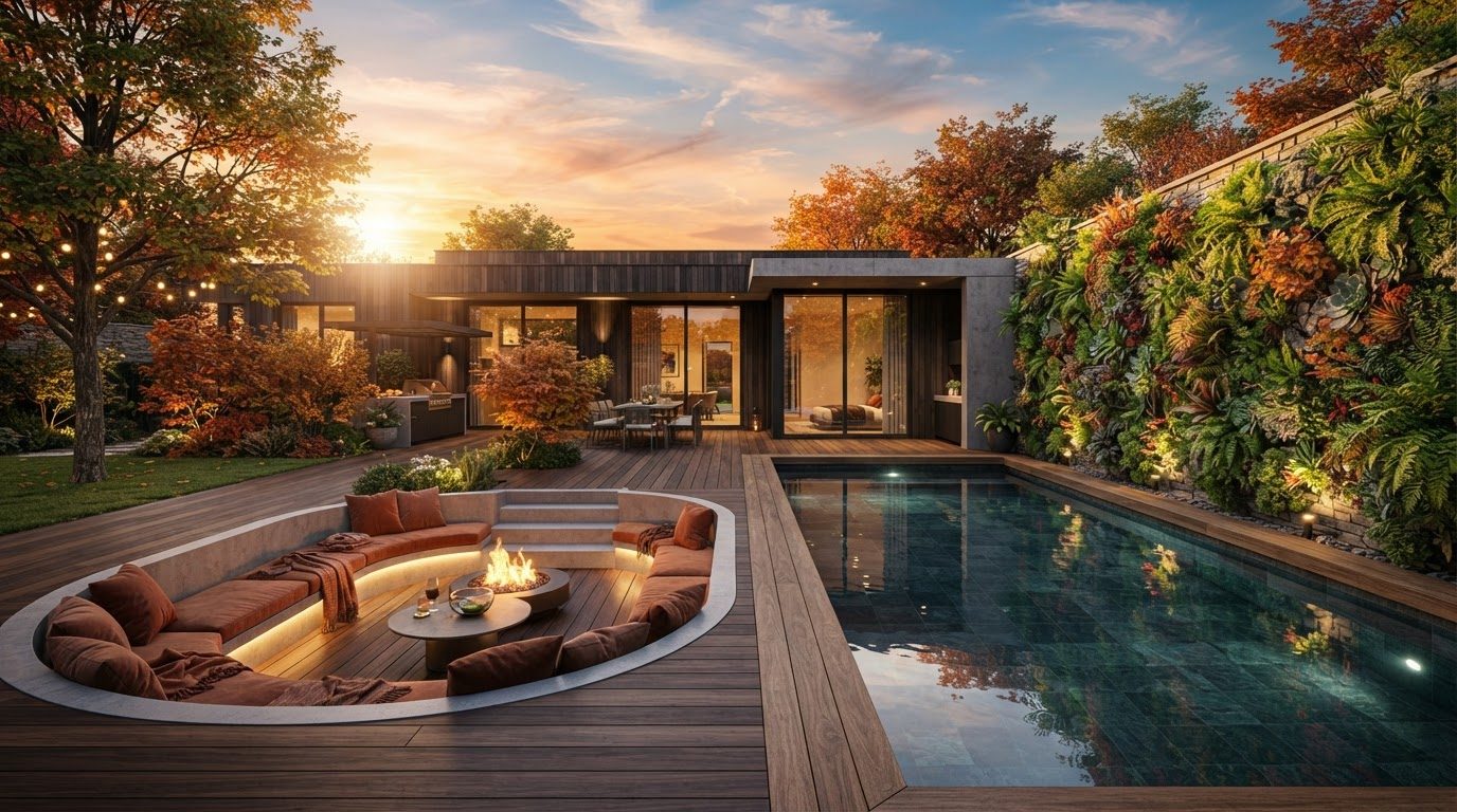 Futuristic Backyard Concept 24 Back Yard futuristic concept visualisation modern home and. Images Created by www.future-home.shop