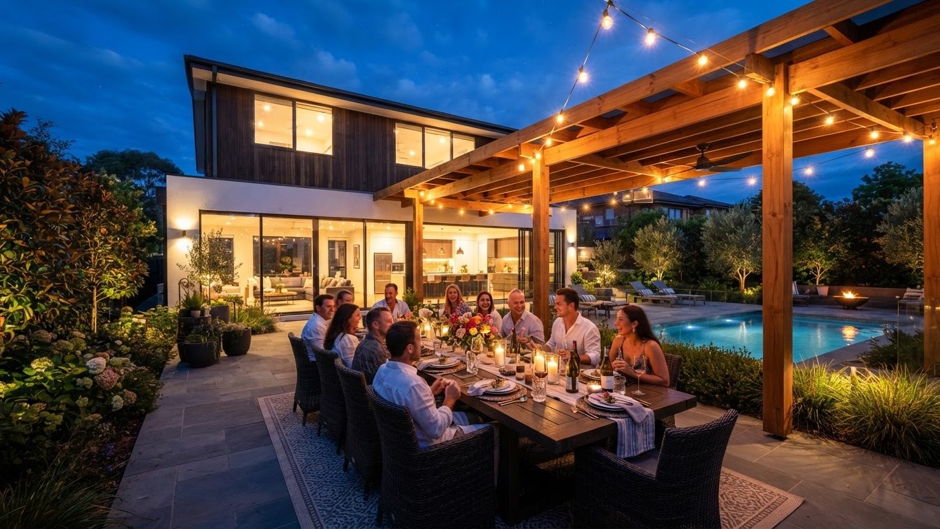 Pergola & Patio Concept 08 Pergolas & Patios futuristic concept visualisation modern. Images Created by www.future-home.shop