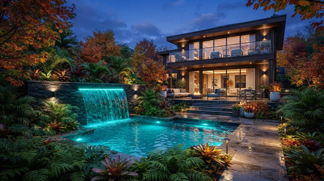 Futuristic Backyard Concept 38 Back Yard futuristic concept visualisation modern home and. Images Created by www.future-home.shop