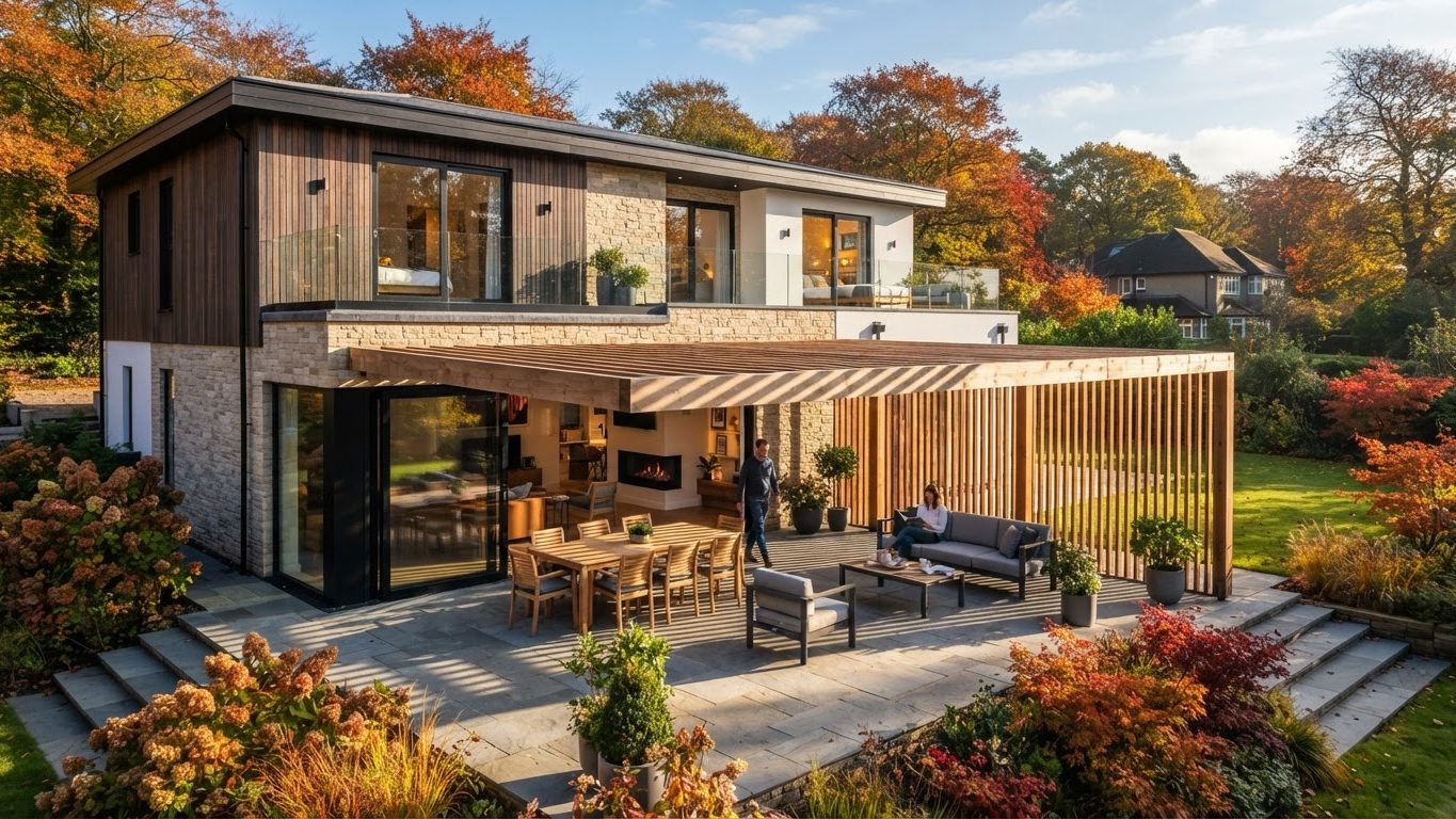 Pergola & Patio Concept 32 Pergolas & Patios futuristic concept visualisation modern. Images Created by www.future-home.shop