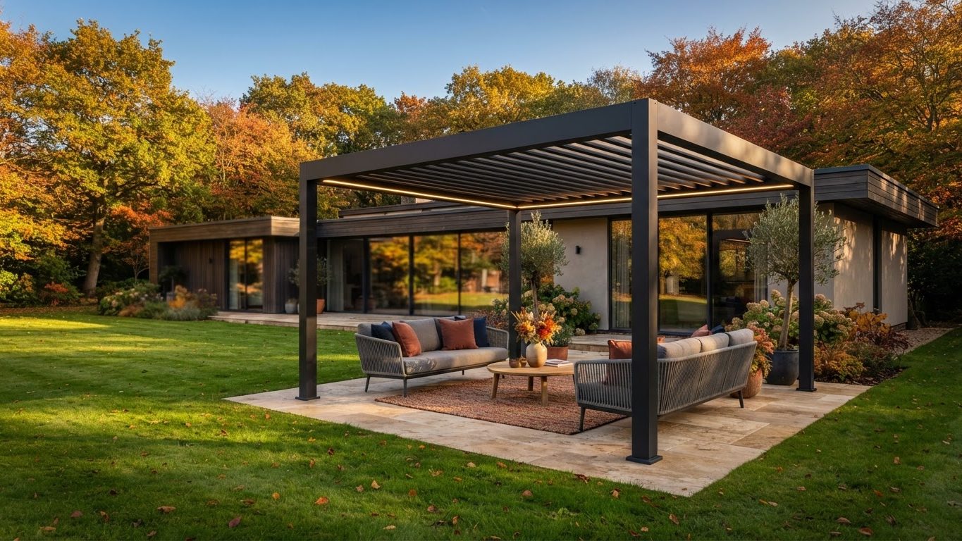 Pergola & Patio Concept 35 Pergolas & Patios futuristic concept visualisation modern. Images Created by www.future-home.shop