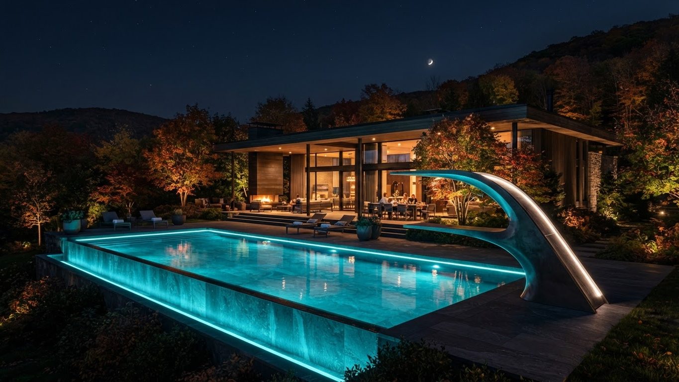 Modern Swimming Pool Concept 39 Swimming Pools futuristic concept visualisation modern home. Images Created by www.future-home.shop
