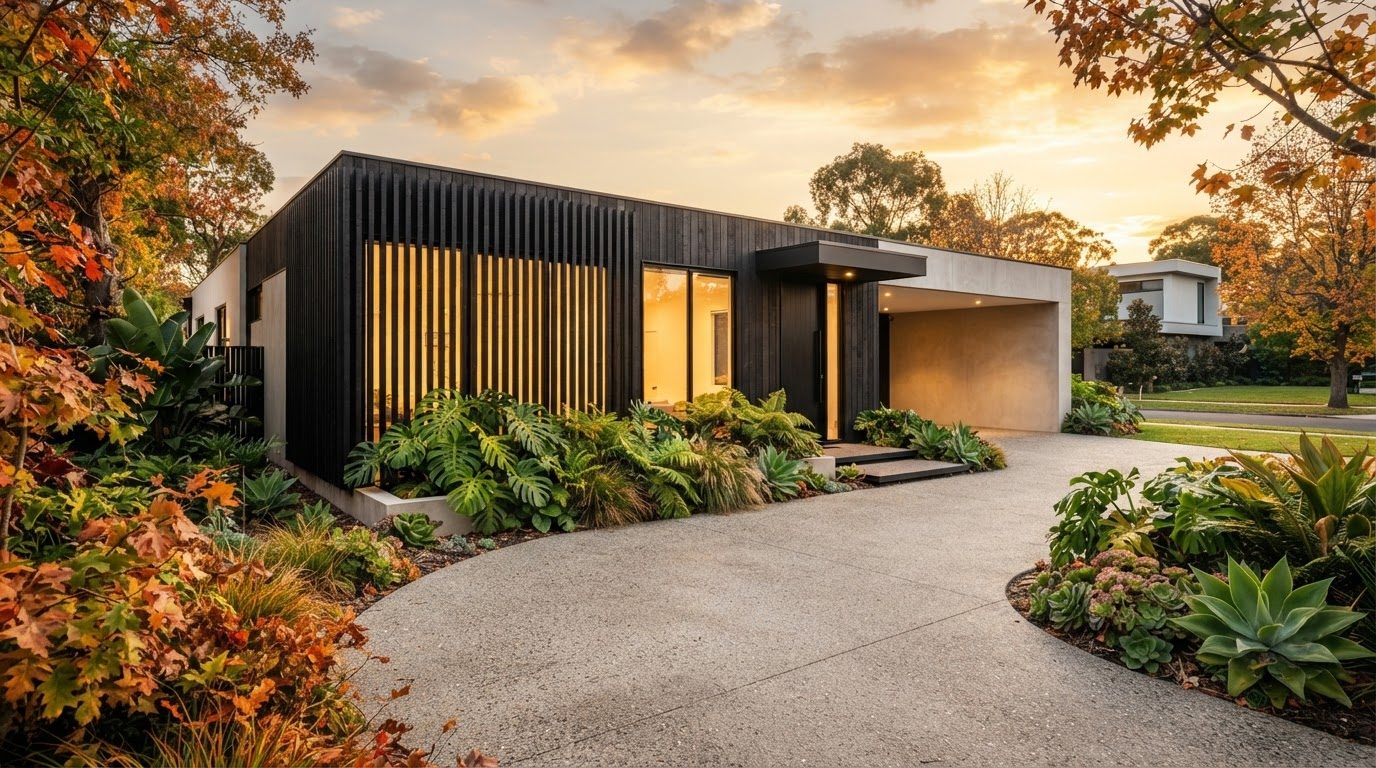 Futuristic Front Yard Concept 24 Front Yard futuristic concept visualisation modern home. Images Created by www.future-home.shop