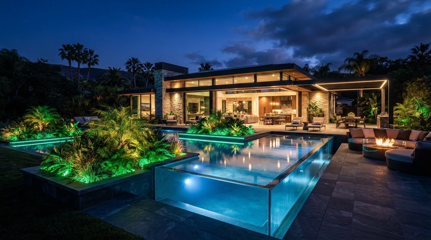 Futuristic Backyard Concept 10 Back Yard futuristic concept visualisation modern home and. Images Created by www.future-home.shop