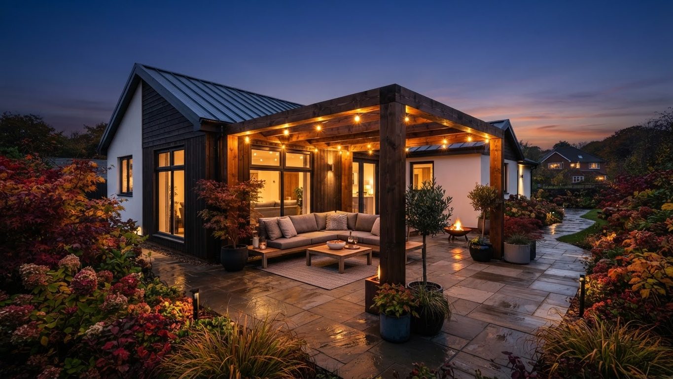 Pergola & Patio Concept 21 Pergolas & Patios futuristic concept visualisation modern. Images Created by www.future-home.shop
