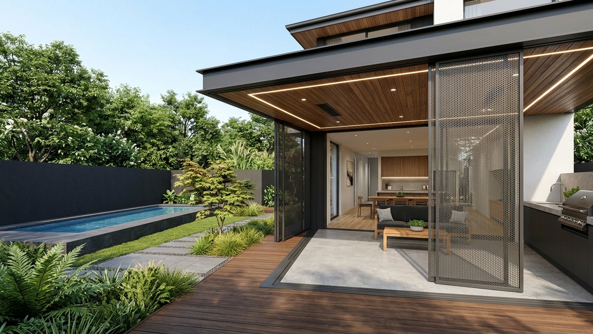 Alfresco Home Designs design concept visualisation photo modern home and garden landscaping. Images Created by www.future-home.shop
