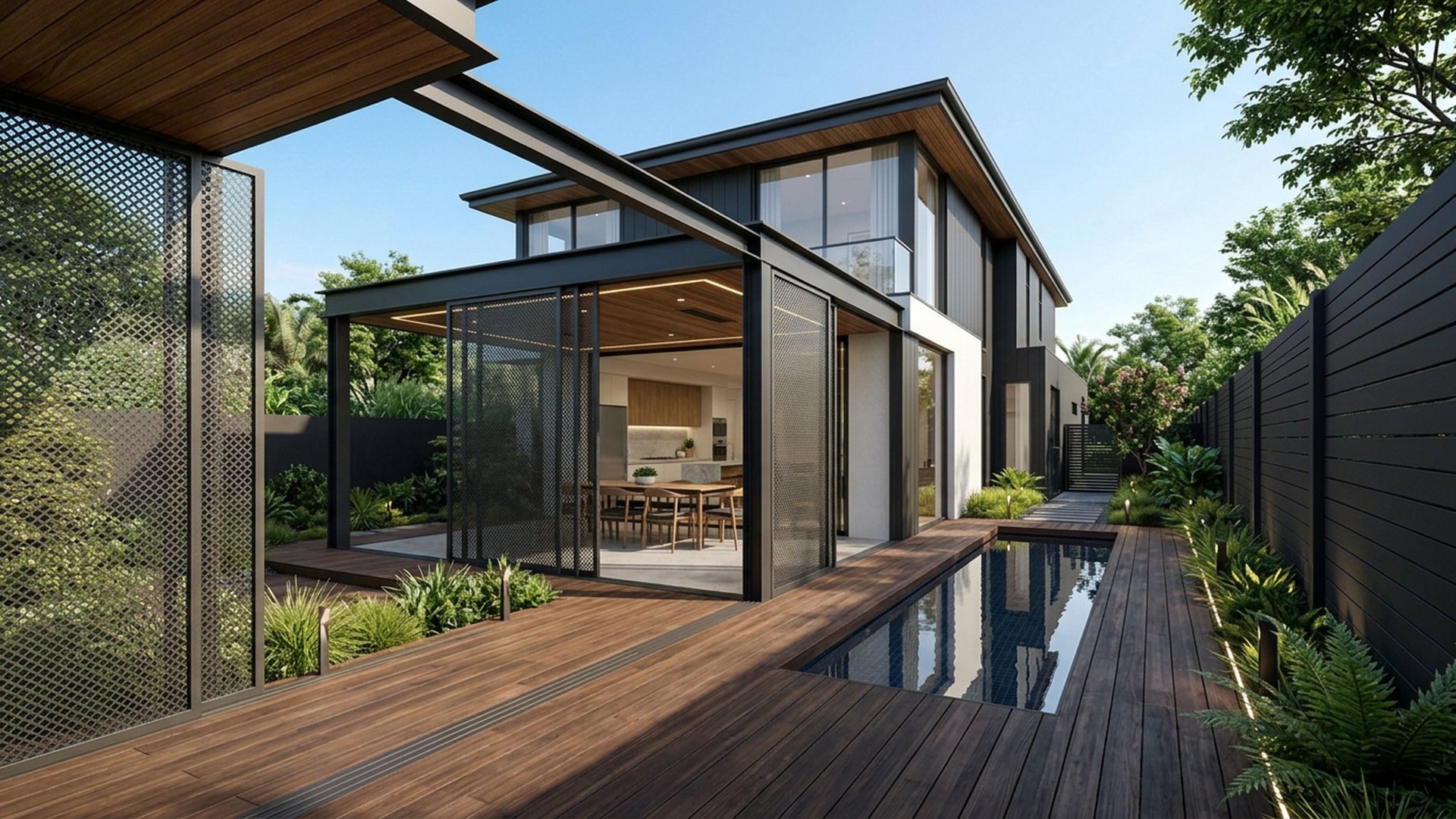 Alfresco Home Designs design concept visualisation photo modern home and garden landscaping. Images Created by www.future-home.shop