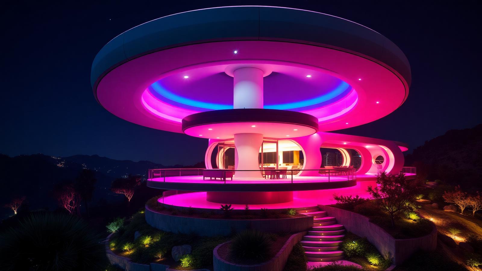 Rotating and Moving Volumes: Rooms That Follow The Sun, The View Or The Party. Images Created by www.Future-Home.Shop