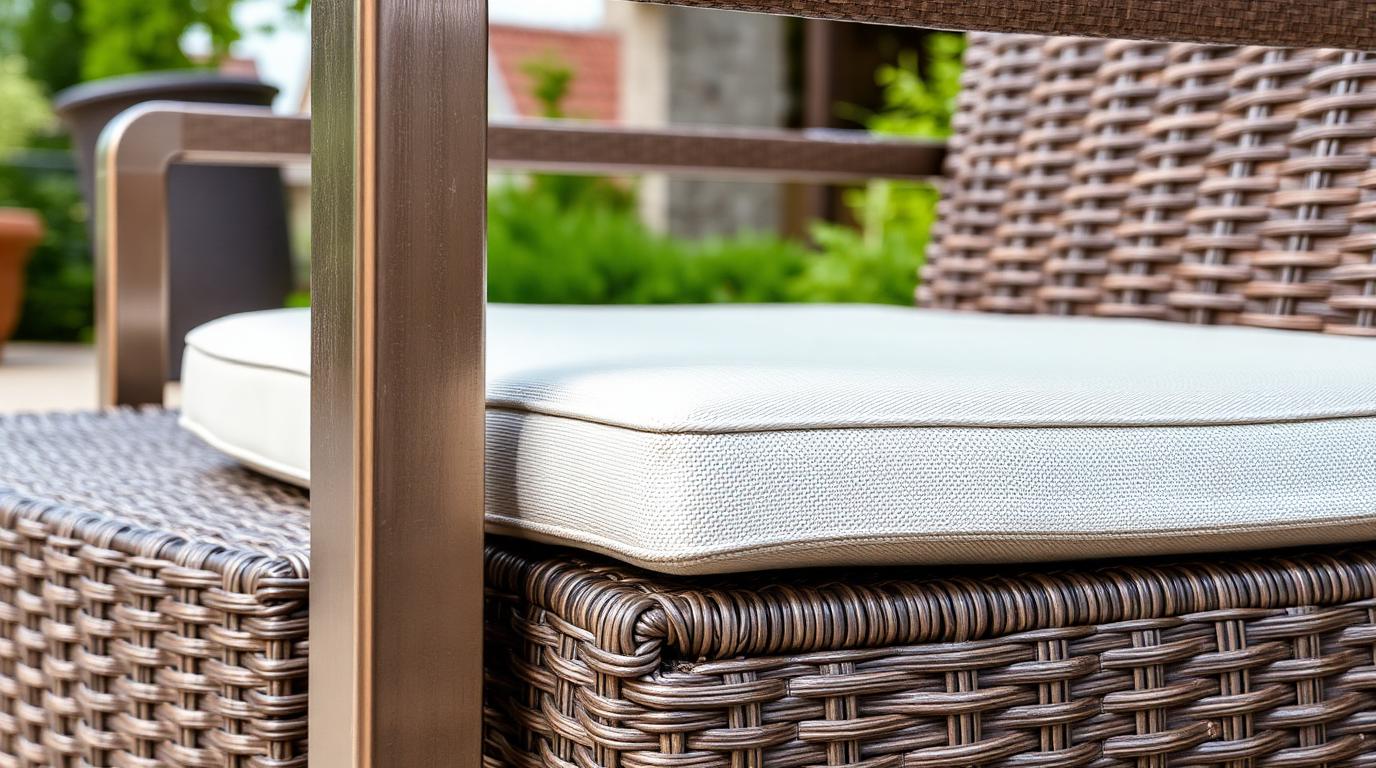 Choosing Outdoor Furniture design concept visualisation photo modern home and garden landscaping. Images Created by www.future-home.shop