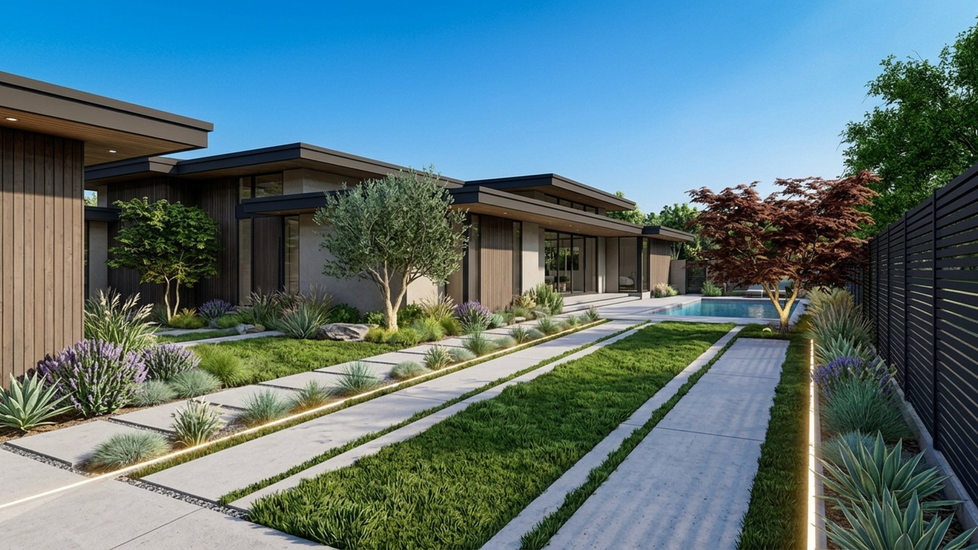 Driveway Home Designs design concept visualisation photo modern home and garden landscaping. Images Created by www.future-home.shop
