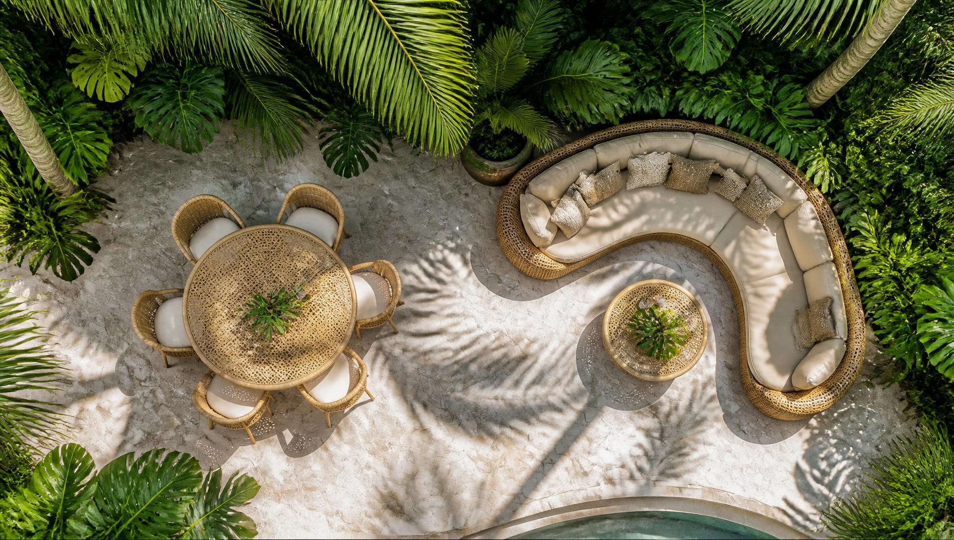 F2 Top Outdoor Furniture design concept visualisation photo modern home and garden. Images Created by www.future-home.shop