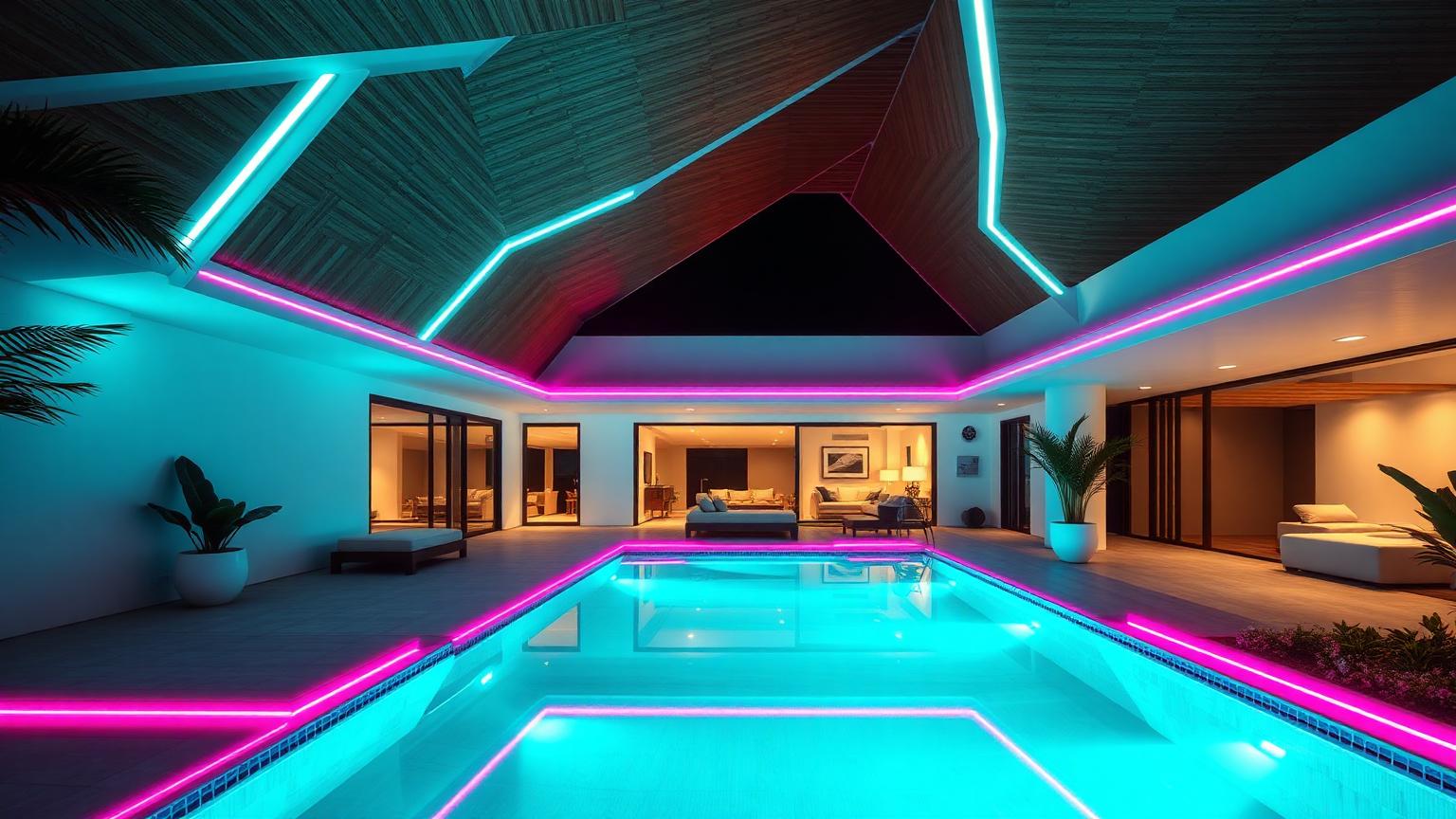 Water, light and shelter designed as one system modern home and garden. Images Created by www.future-home.shop