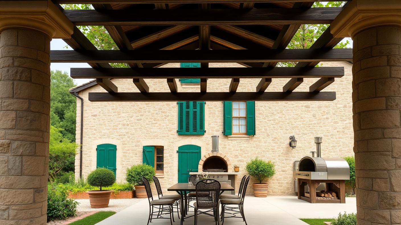 G4 Rear Pergola Designs design concept visualisation photo modern home and garden. Images Created by www.future-home.shop