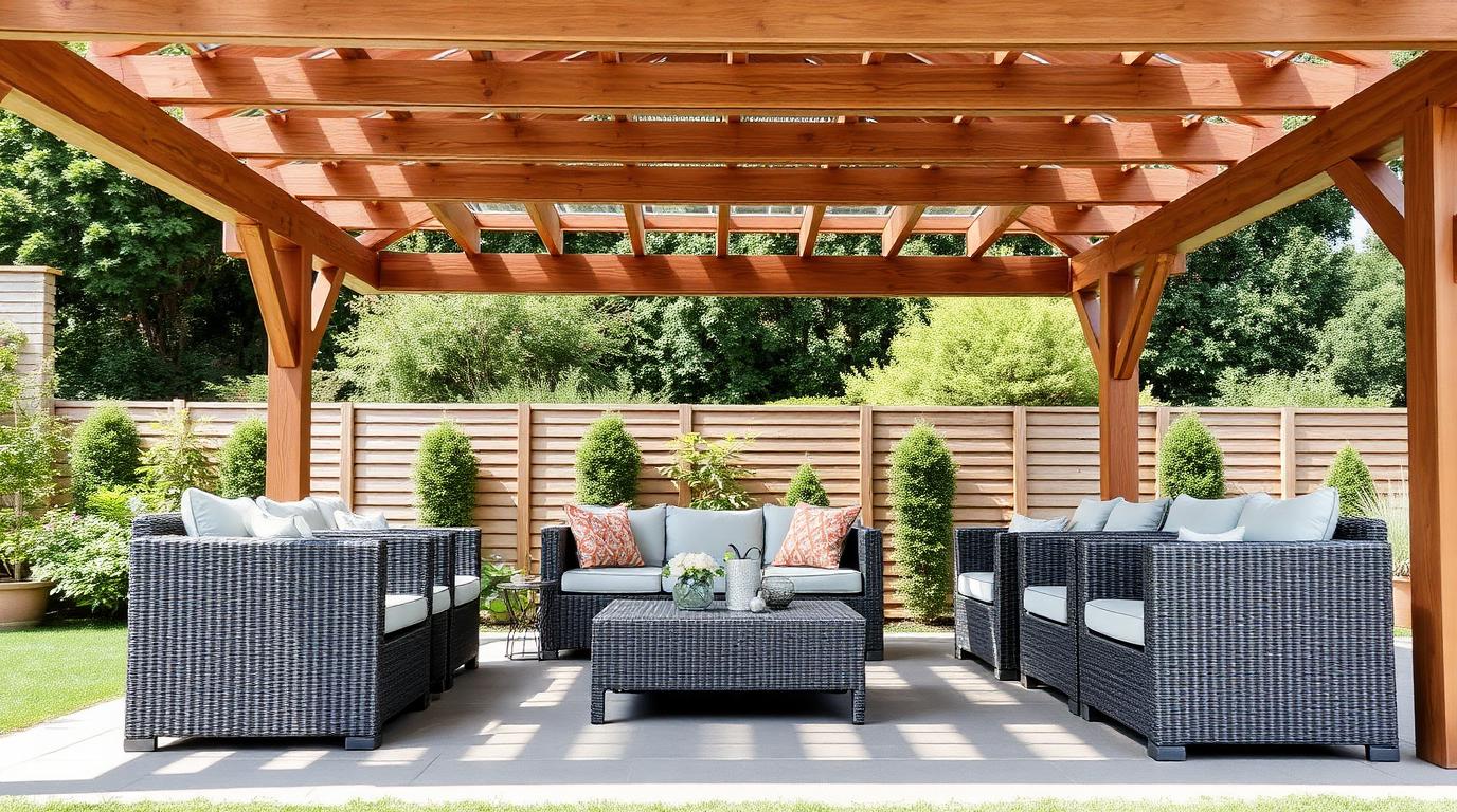 Material Wicker Outdoor Furniture design concept visualisation photo modern home and garden. Images Created by www.future-home.shop