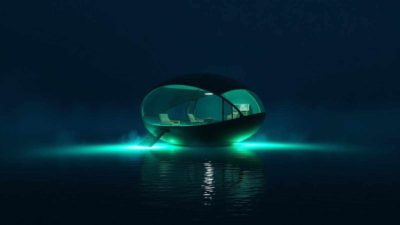 Mi Home Designs design concept visualisation photo futuristic neon lit future home. Images Created by www.Future-Home.Shop