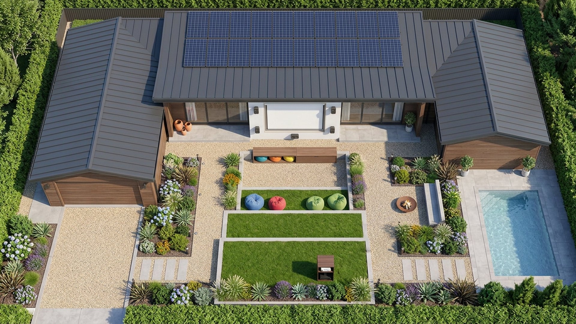 Outdoor Home Designs design concept visualisation photo modern home and garden landscaping. Images Created by www.future-home.shop