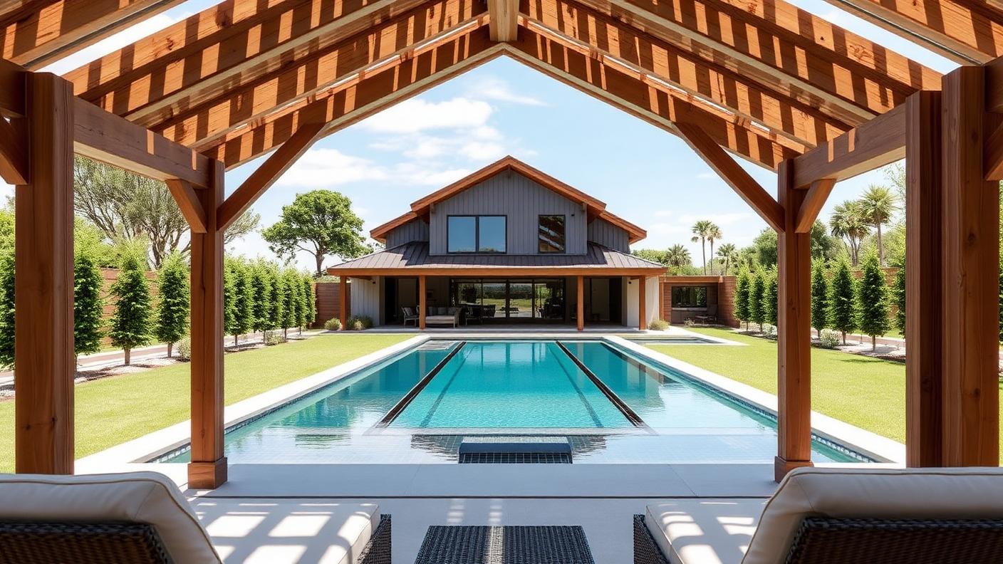 P4 Rear Pool Designs design concept visualisation photo modern home and garden. Images Created by www.future-home.shop