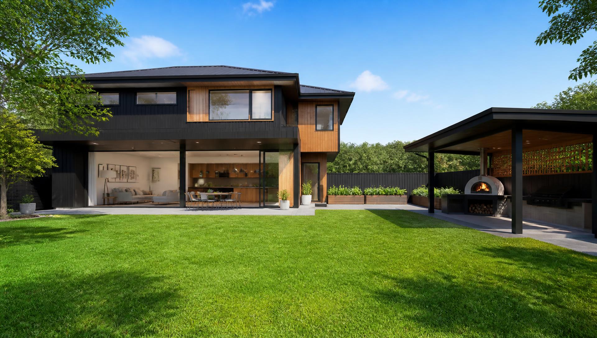 P5 Rear Luxurious Home Designs and Estates design concept visualisation photo modern. Images Created by www.future-home.shop