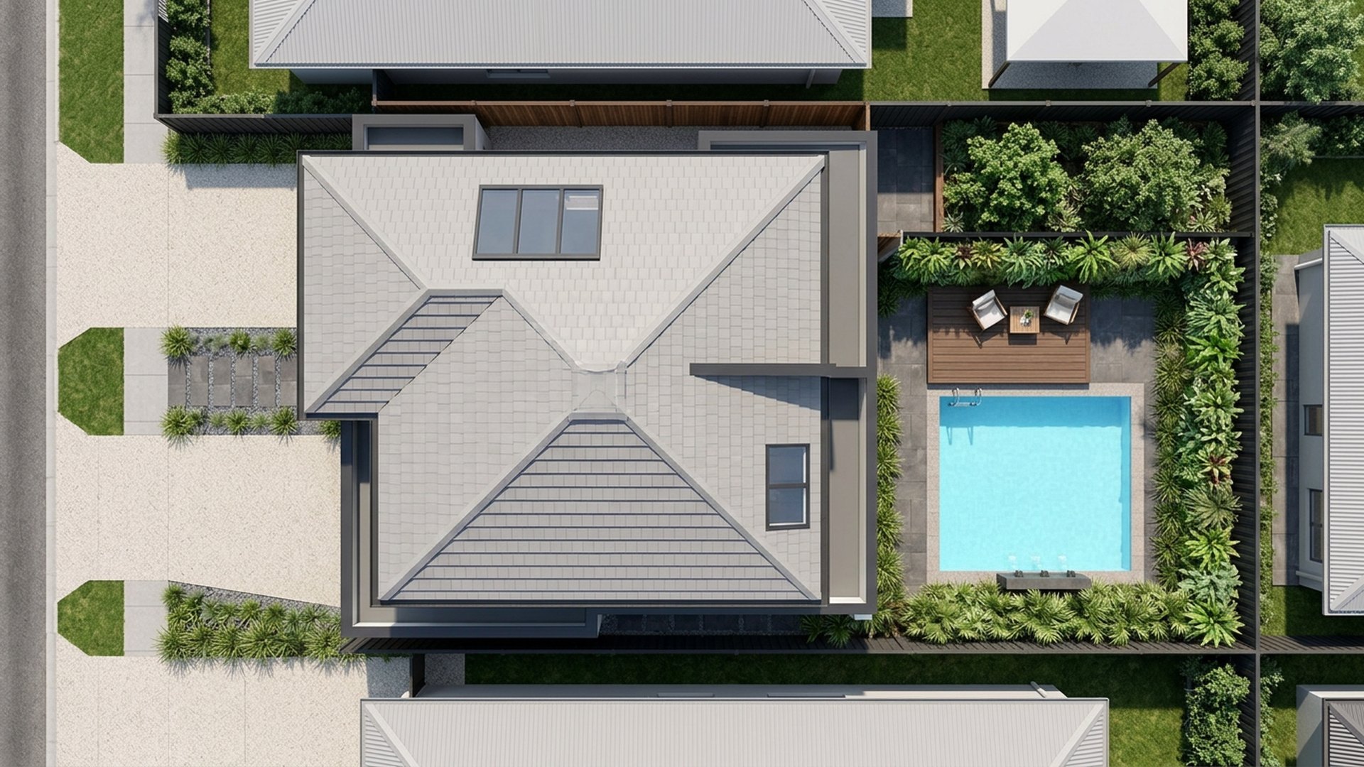 Plunge Pool Designs design concept visualisation photo modern home and garden landscaping. Images Created by www.future-home.shop