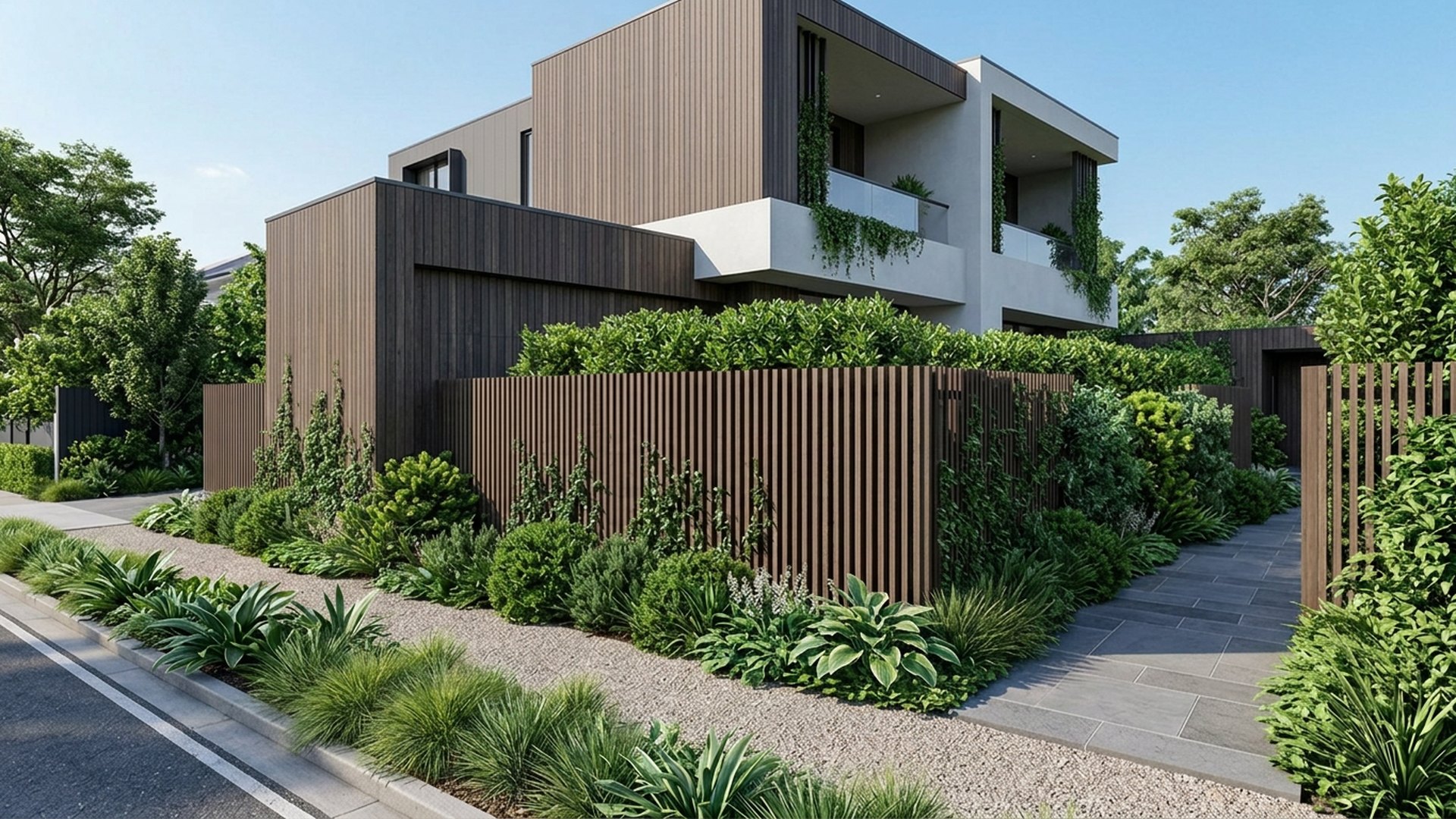 Privacy Home Designs design concept visualisation photo modern home and garden landscaping. Images Created by www.future-home.shop