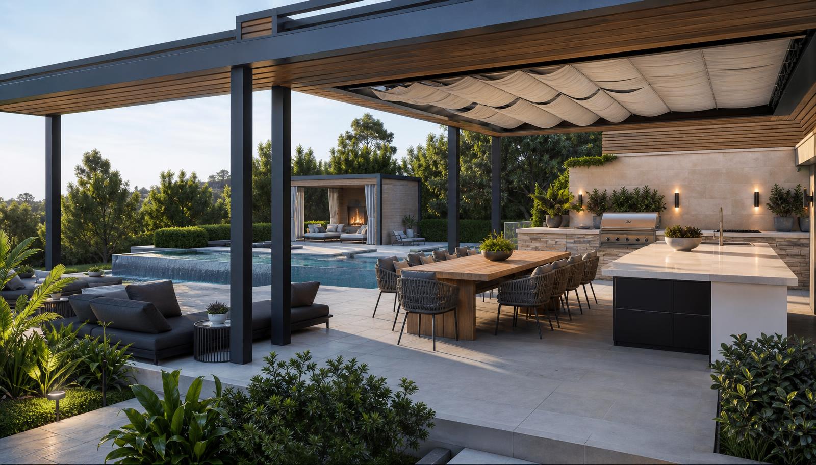 Shade 03 Pergola Designs design concept visualisation photo modern home and garden. Images Created by www.future-home.shop