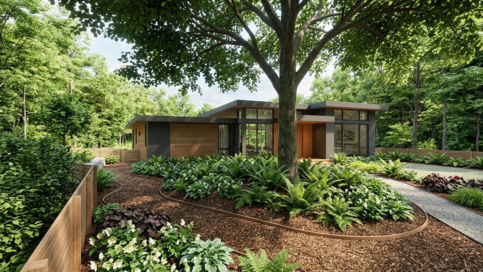 Woodland Pergola Designs design concept visualisation photo modern home and garden landscaping. Images Created by www.future-home.shop