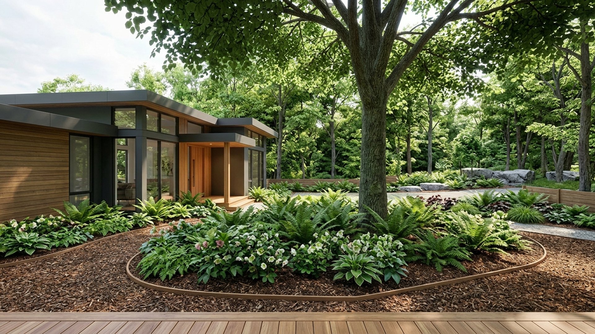 Woodland Pergola Designs design concept visualisation photo modern home and garden landscaping. Images Created by www.future-home.shop
