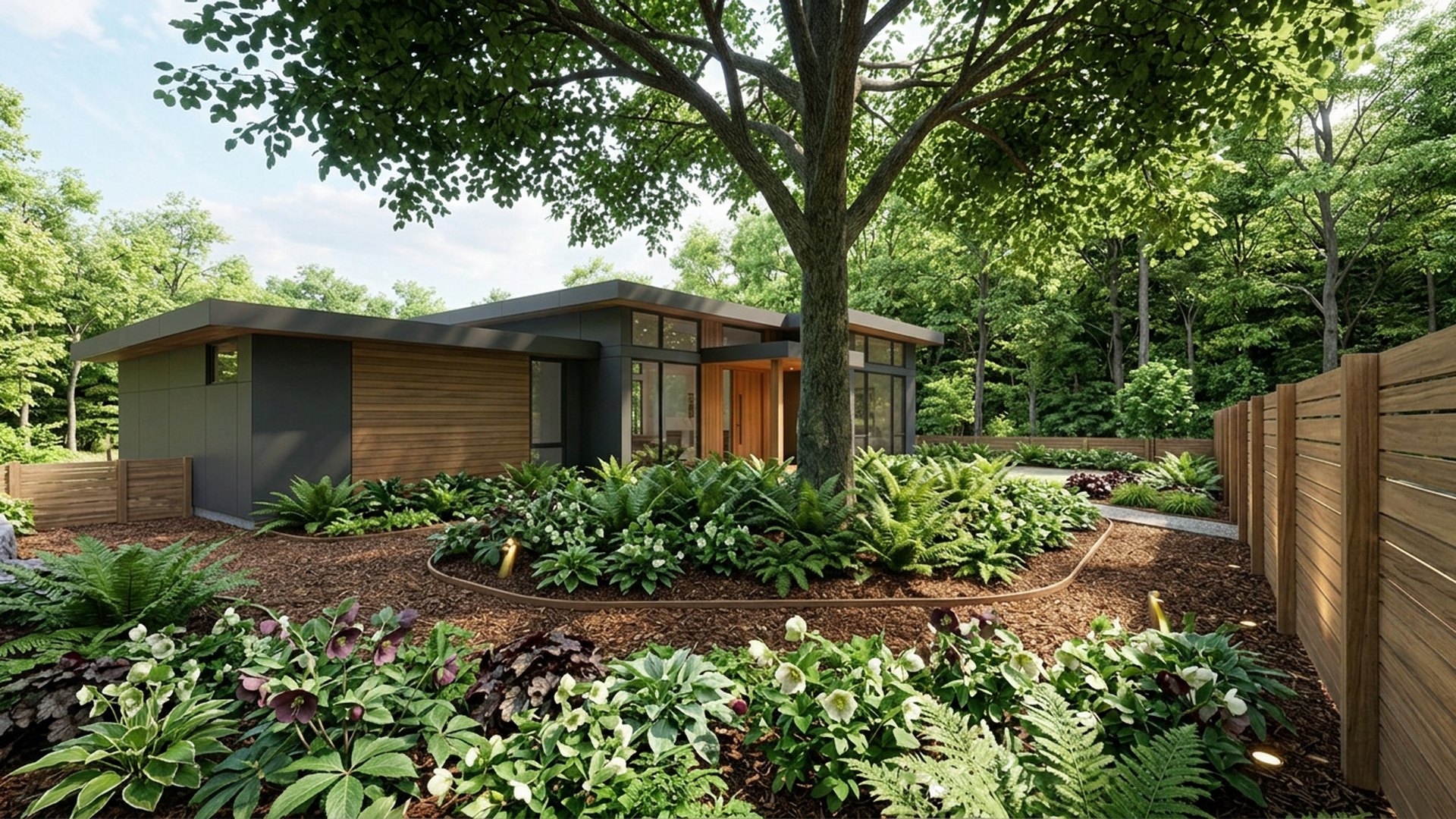 Woodland Pergola Designs design concept visualisation photo modern home and garden landscaping. Images Created by www.future-home.shop