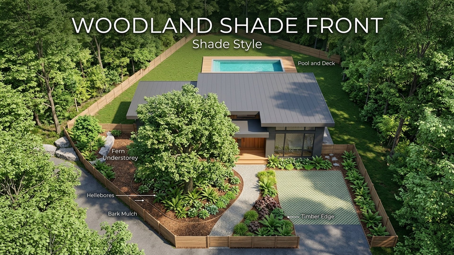 Woodland Pergola Designs design concept visualisation photo modern home and garden landscaping. Images Created by www.future-home.shop