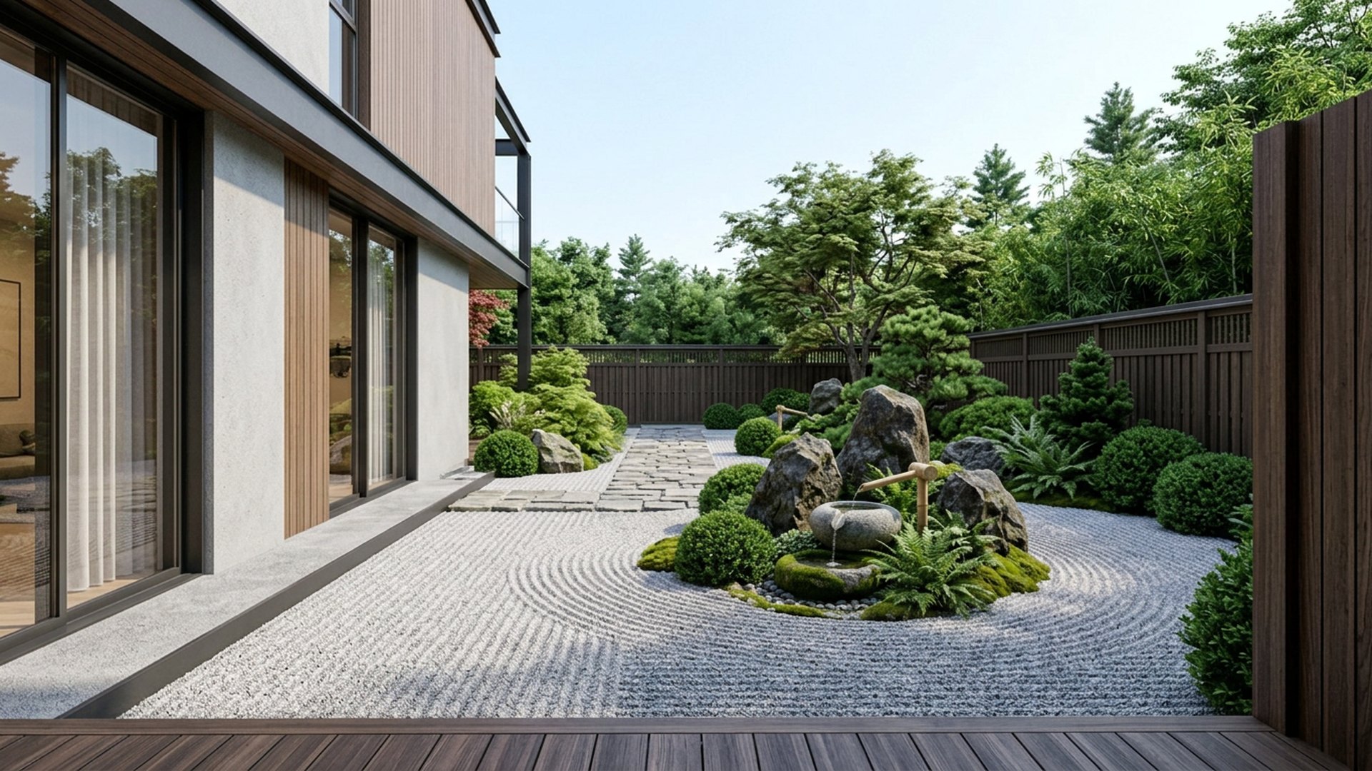 Zen Home Designs design concept visualisation photo modern home and garden landscaping. Images Created by www.future-home.shop