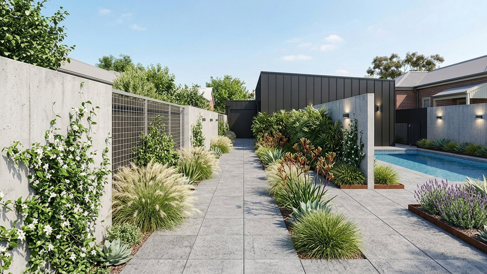 Zero Home Designs design concept visualisation photo modern home and garden landscaping. Images Created by www.future-home.shop