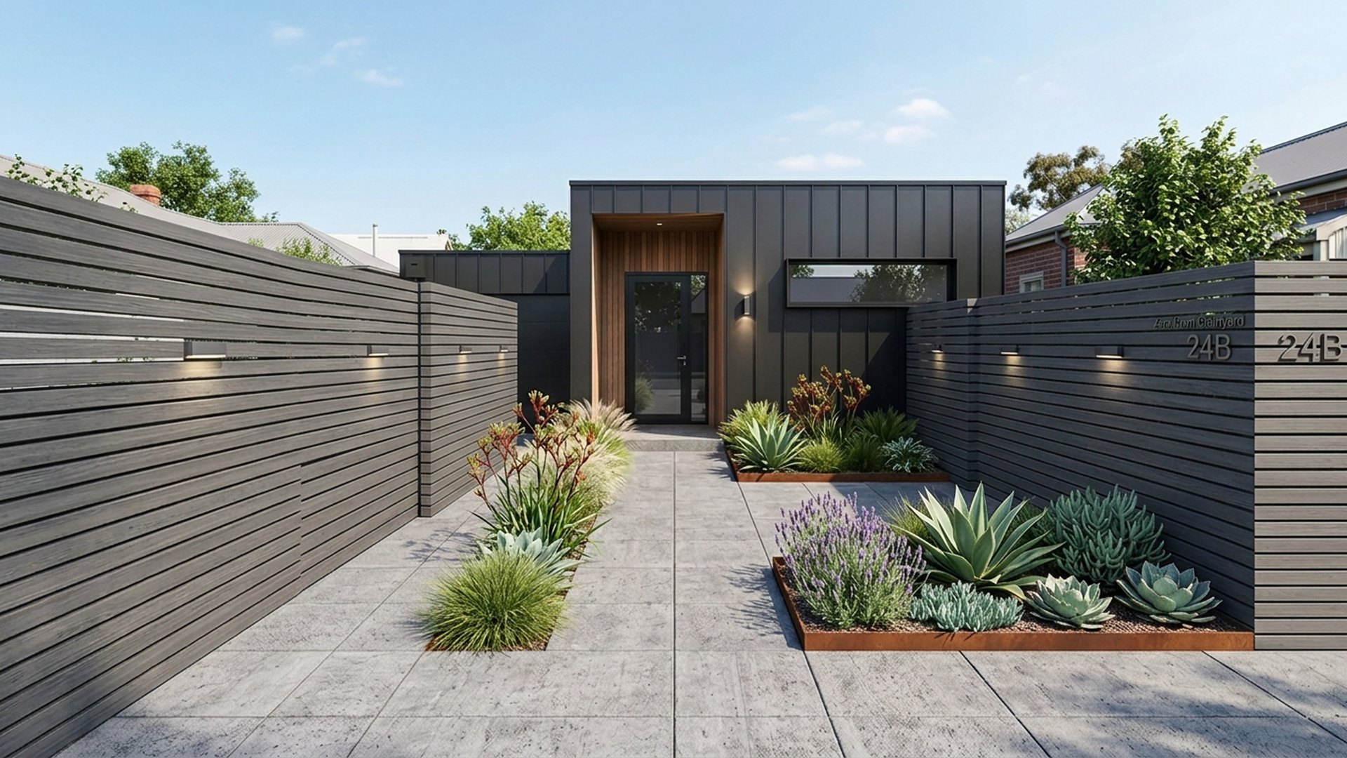 Zero Home Designs design concept visualisation photo modern home and garden landscaping. Images Created by www.future-home.shop